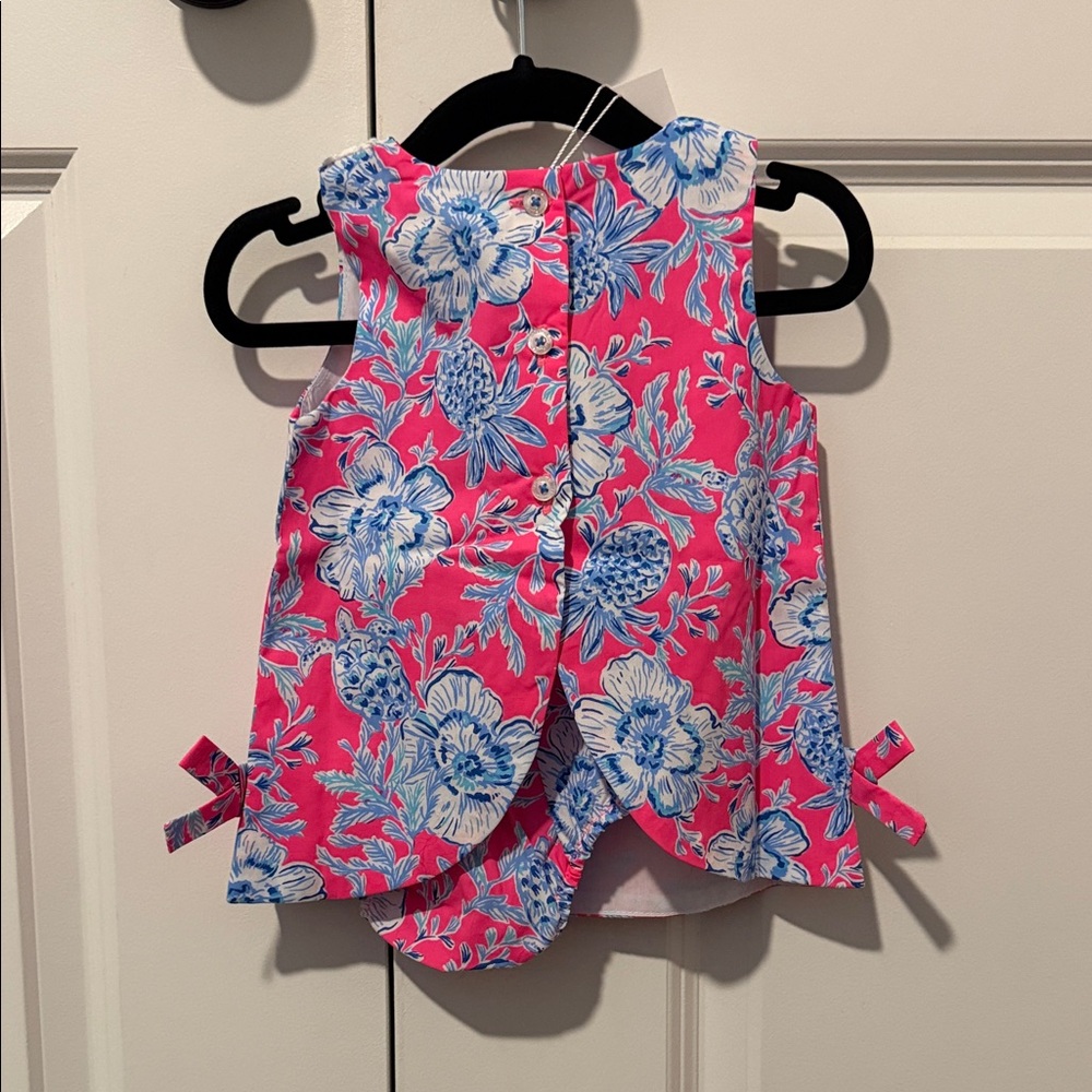 Lilly Pulitzer Pink and Blue Floral baby dress - Picture 2 of 4